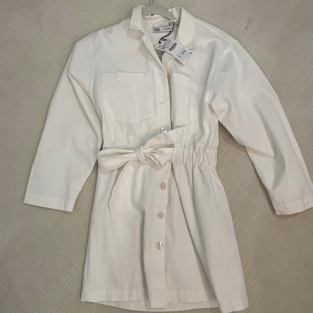 ZARA NWT White Jean Dress